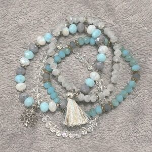 Set of 4 Beaded Elastic Bracelets